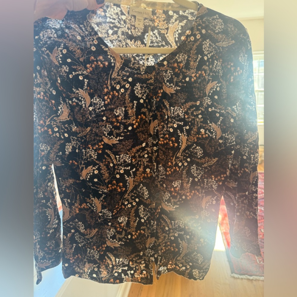 Floral Long Sleeve Cardigan Eco Merino Signature Cardigan BNWT Size Medium